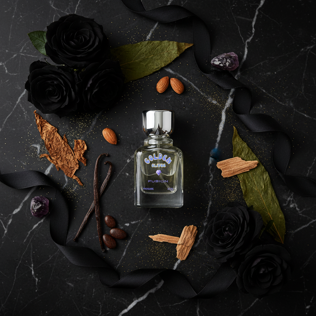 Golden Glitch EDP Flat Lay