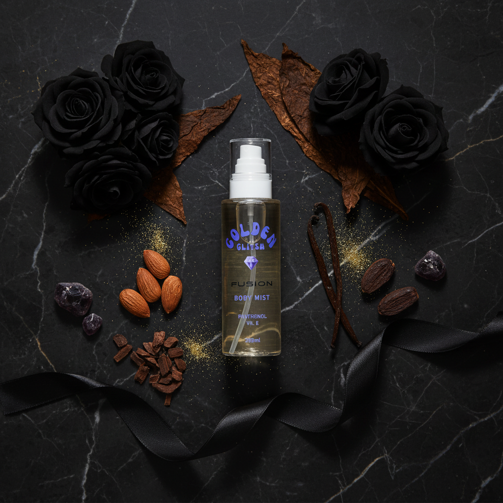 Golden Glitch Flat Lay